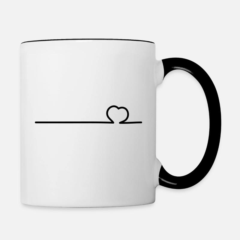 Corazón - Taza en dos colores - blanca/negro