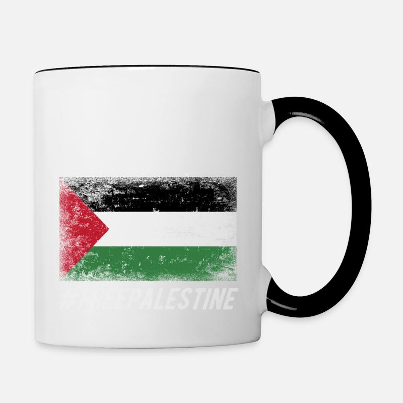 PALESTINE GRATUITE - Mug contrasté - blanc/noir