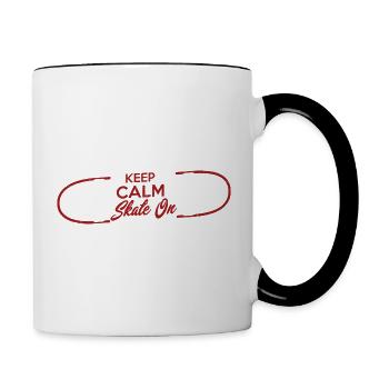 Keep Calm Skate On Skateboard Skater Skateboarding - Contrasting Mug - white/black - Right