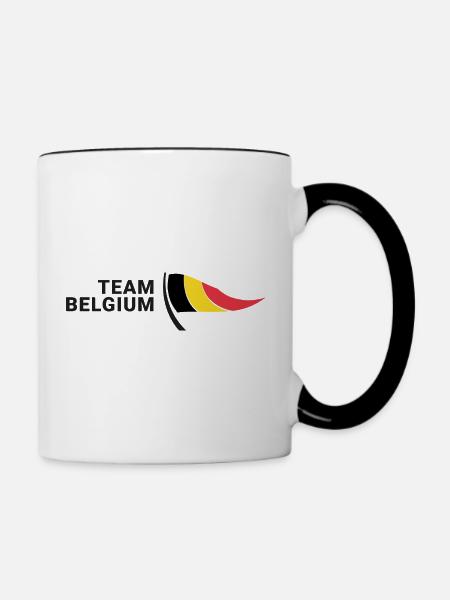Team Belgium - Tasse zweifarbig - Weiß/Schwarz
