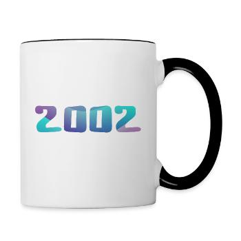 Cadeau Anniversaire 2002 Millésime 2002 Rétro 2002 - Mug contrasté - blanc/noir - Droite
