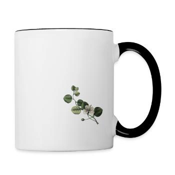 Nummer 36 Blumengrün - 36. Blumengeburtstag - Tasse zweifarbig - Weiß/Schwarz - Rechts