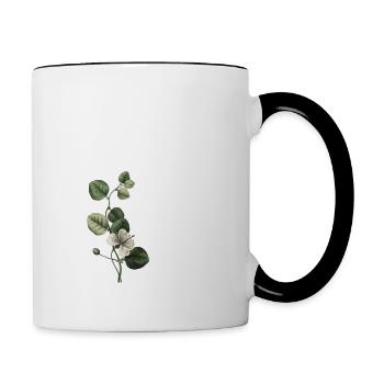 Nummer 41 Blumengrün - 41. Blumengeburtstag - Tasse zweifarbig - Weiß/Schwarz - Rechts