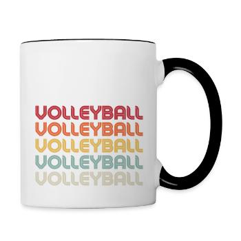 Retro Volleyball Vintage Volleyball Funny Sports - Contrasting Mug - white/black - Right