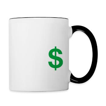Buchstabe M Dollar - Tasse zweifarbig - Weiß/Schwarz - Rechts