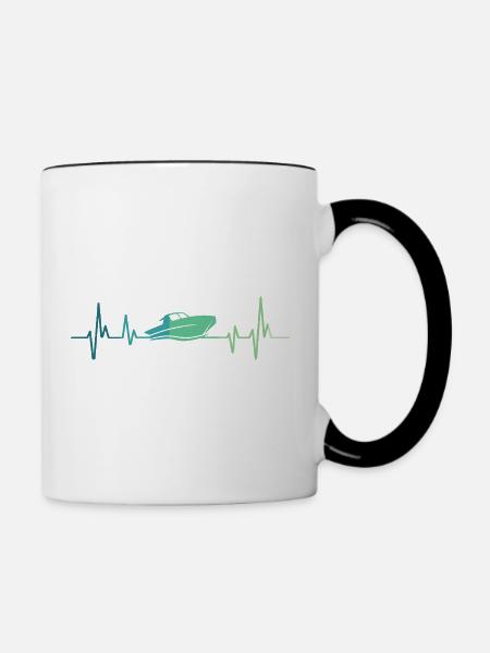 Heartbeat-Schnellboot-Sportboot - Tasse zweifarbig - Weiß/Schwarz