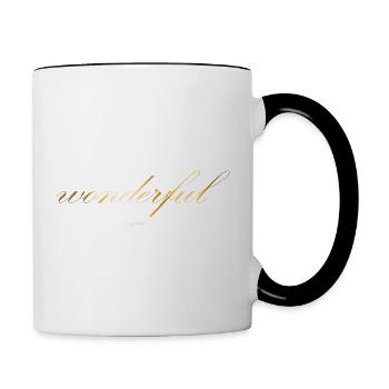 Wunderbar - Tasse zweifarbig - Weiß/Schwarz - Rechts