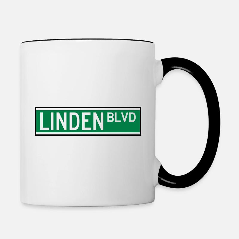 LINDEN BLVD SIGN - Mug contrasté - blanc/noir