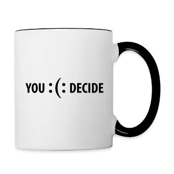 :(: you decide - design from emoji or emoticon - Contrasting Mug - white/black - Right