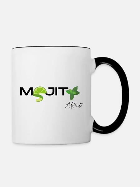 MOJITO-süchtig - Tasse zweifarbig - Weiß/Schwarz