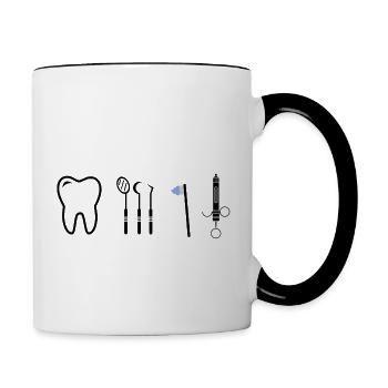 dentiste Hygiéniste dentaire cadeau - Mug contrasté - blanc/noir - Droite