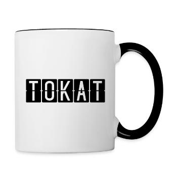 Tokat Flughafentafel - Tasse zweifarbig - Weiß/Schwarz - Rechts