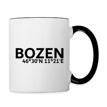 Bozen Koordinaten - Tasse zweifarbig - Weiß/Schwarz - Rechts
