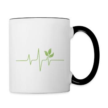 Herzschlag Umwelt - Tasse zweifarbig - Weiß/Schwarz - Rechts