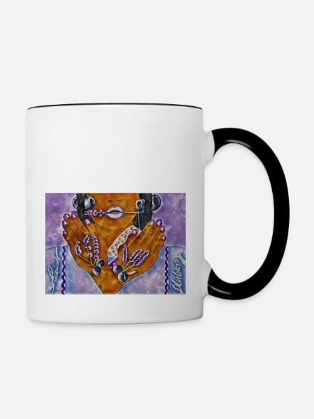 Heidelbeer-Modell - Tasse zweifarbig - Weiß/Schwarz