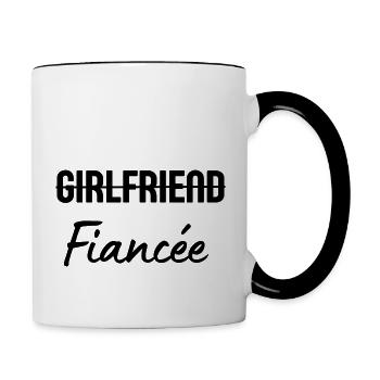 Freundin Verlobte - Tasse zweifarbig - Weiß/Schwarz - Rechts