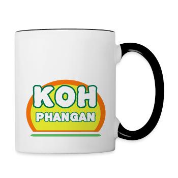 Fullmoon party - Koh Phangan - Tasse zweifarbig - Weiß/Schwarz - Rechts