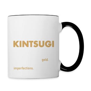 Kintsugi Kintsukuroi Art japonais imparfait - Mug contrasté - blanc/noir - Droite