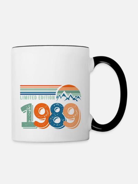 Limitierte Auflage 1989 - Tasse zweifarbig - Weiß/Schwarz
