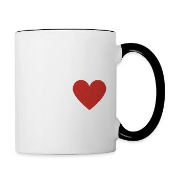 Lettre m cœur rouge - Mug contrasté - blanc/noir - Droite