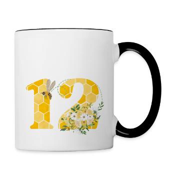 12th Birthday Bee - Contrasting Mug - white/black - Right