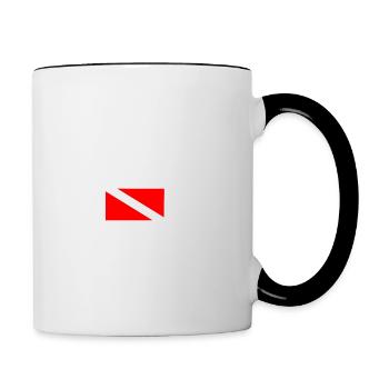 Plongée Plongeur Down Flag Plongée sous-marine Taucher Tauchen - Mug contrasté - blanc/noir - Droite