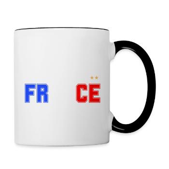 drapeau france cadeau, cadeau france drapeau - Mug contrasté - blanc/noir - Droite