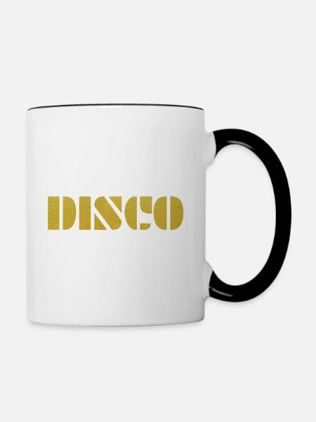 DISCO Retro Party Vibes Gold Disco Queen - Tasse zweifarbig - Weiß/Schwarz