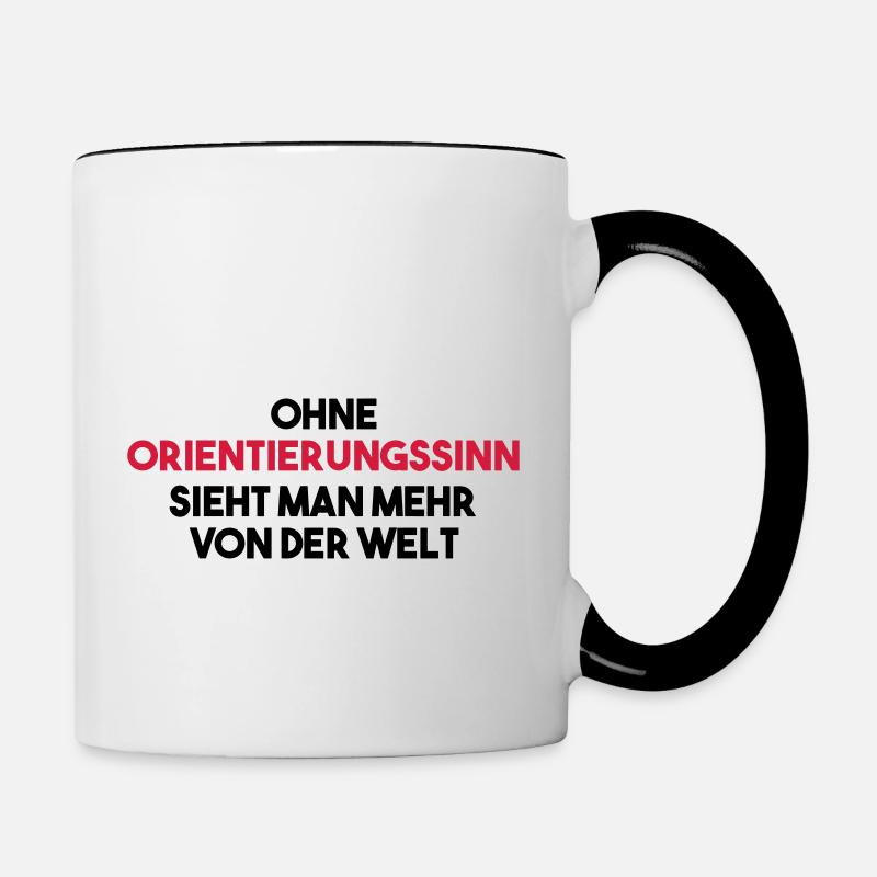 Sans sens de l'orientation, vous pouvez voir plus du monde - Mug contrasté - blanc/noir