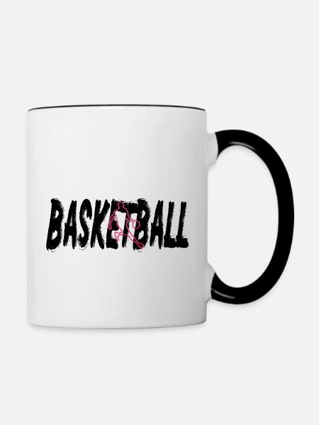 Basketball Print - Tasse zweifarbig - Weiß/Schwarz