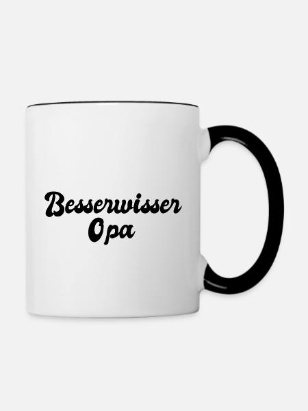 Besserwisser Opa - Tasse zweifarbig - Weiß/Schwarz