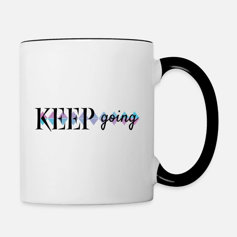 Keep Going - Tasse zweifarbig - Weiß/Schwarz
