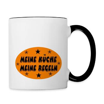 Küche - Tasse zweifarbig - Weiß/Schwarz - Rechts