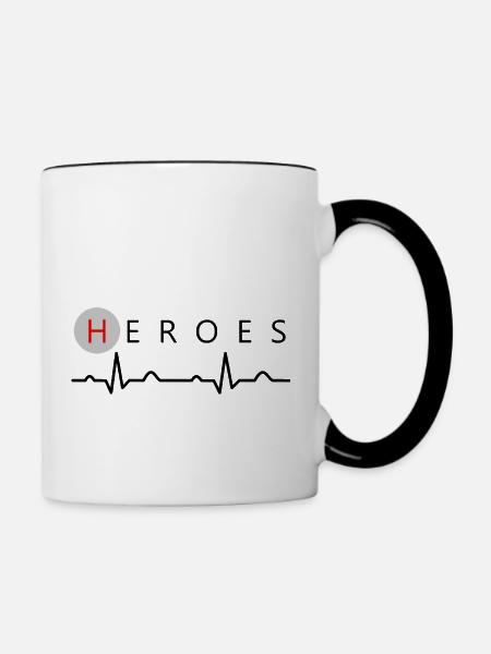 HEROES - Tasse zweifarbig - Weiß/Schwarz
