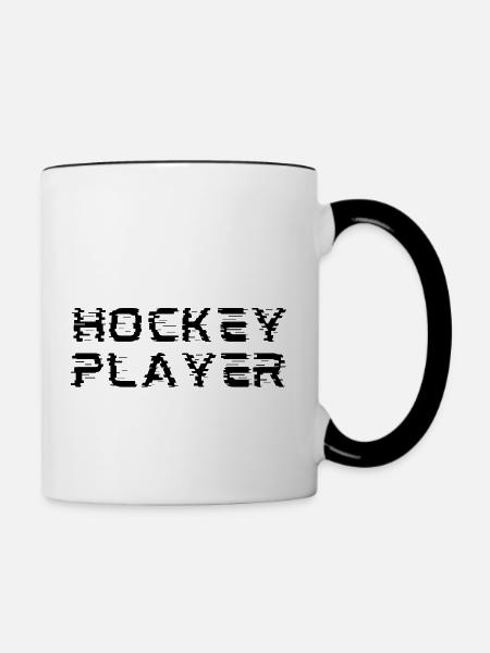 Hockeyspieler originelle Geschenkidee - Tasse zweifarbig - Weiß/Schwarz