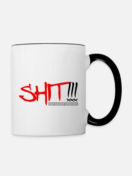 SHIT hat keiner gesehen - Tasse zweifarbig - Weiß/Schwarz