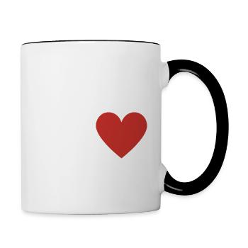 Lettre h cœur rouge - Mug contrasté - blanc/noir - Droite