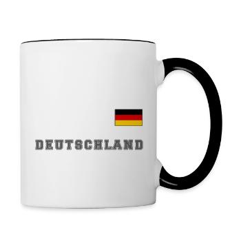 Germany jersey look with flag flag on chest - Contrasting Mug - white/black - Right