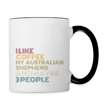 Kaffeeliebhaber Australian Shepherd Hundebesitzer Lustig - Tasse zweifarbig - Weiß/Schwarz - Rechts