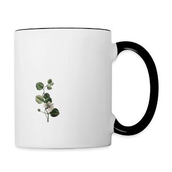 Numéro 46 floral vert - 46e anniversaire floral - Mug contrasté - blanc/noir - Droite