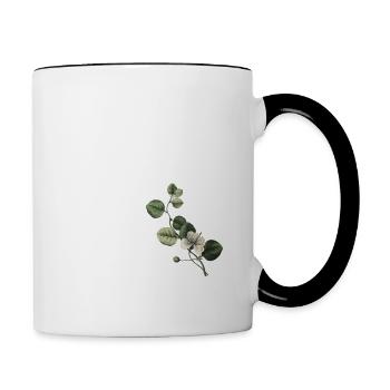 Numéro 59 floral vert - 59e anniversaire floral - Mug contrasté - blanc/noir - Droite