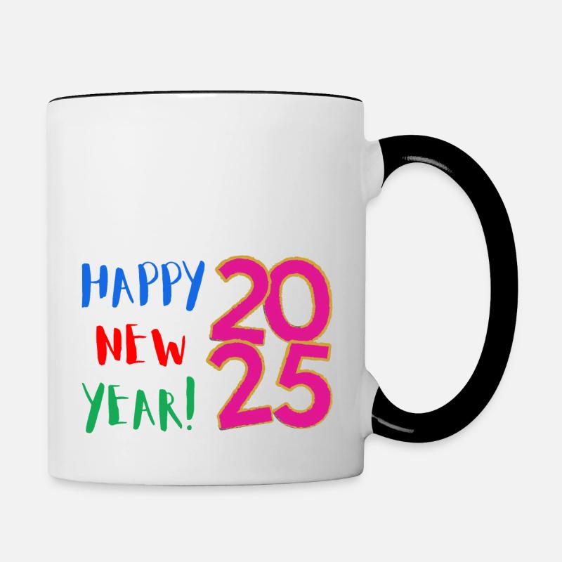 Bonne Année 2025 - Mug contrasté - blanc/noir