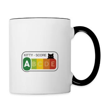 Kitty Score, Cat Score - Mug contrasté - blanc/noir - Droite