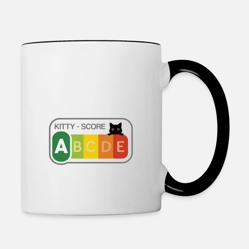 Kitty Score, Cat Score - Mug contrasté - blanc/noir