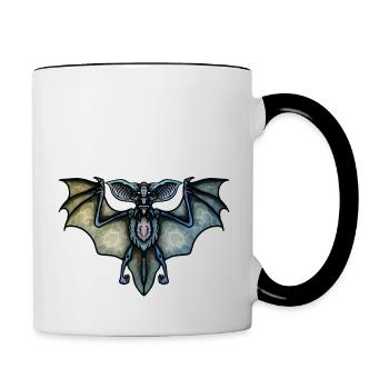 Chauve-souris - Mug contrasté - blanc/noir - Droite