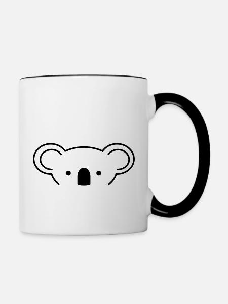 Koalabär - Tasse zweifarbig - Weiß/Schwarz