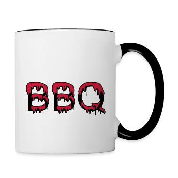 BBQ Grillen - Tasse zweifarbig - Weiß/Schwarz - Rechts