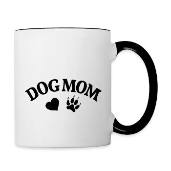 Chien maman amoureux de chien chien chien - Mug contrasté - blanc/noir - Droite