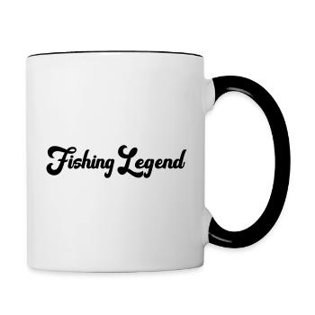 Angler Legend Fishing Gift Idea Funny - Contrasting Mug - white/black - Right