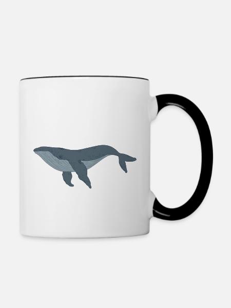 Ozean, Wal - Tasse zweifarbig - Weiß/Schwarz